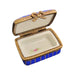 Blue Porcelain Pill Box for Elegant Gifting Porcelain Limoges square French Trinket Box