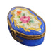 Blue Hand Painted Limoges Box for Home Décor Porcelain Limoges Shaped French Trinket Box