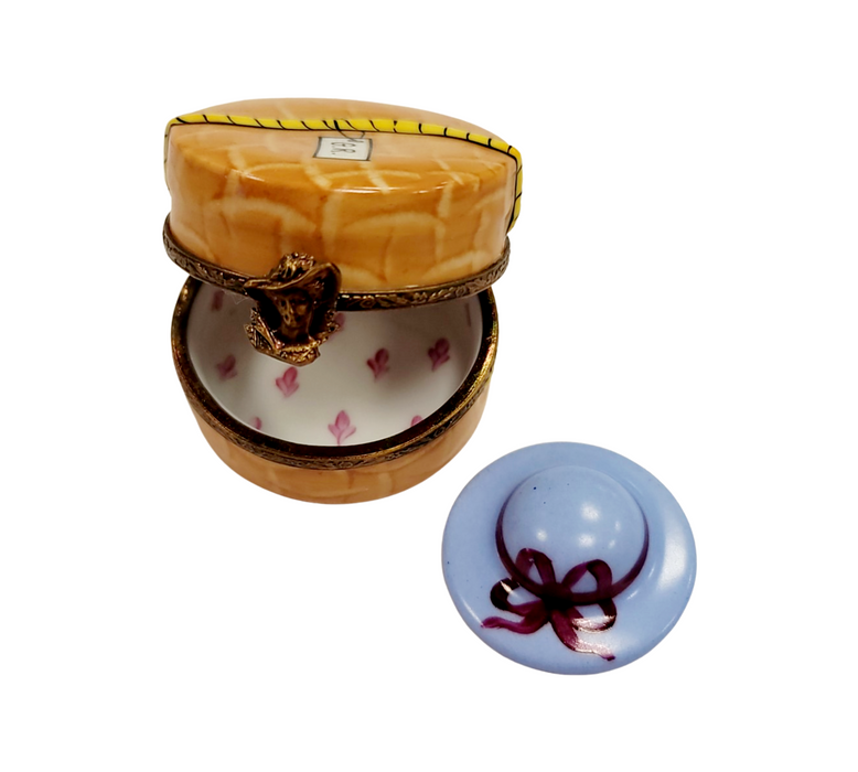 Blue Hat Limoges Box for Collectors Porcelain Limoges hats fashion LIMOGES BoXES French Trinket Box