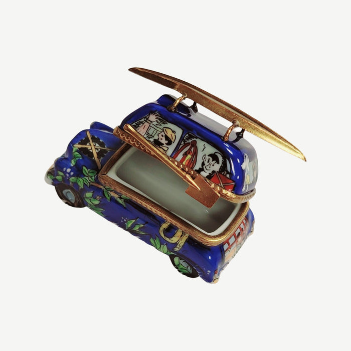 Blue Kayak Adventure Limoges Box for Outdoor Enthusiasts Porcelain Limoges vehicle sports French Trinket Box