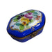Blue Limoges Hexagon Pill Box for Elegant Storage Porcelain Limoges shaped French Trinket Box