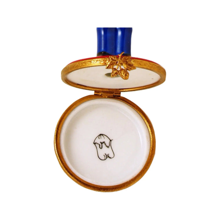 Blue Nutcracker for Holiday Decor Porcelain Limoges nutcracker French Trinket Box
