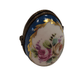 Blue Egg Floral Frame for Art Lovers Porcelain Limoges egg French Trinket Box