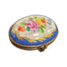Blue Oval Pill Box for Collectors Porcelain Limoges round French Trinket Box