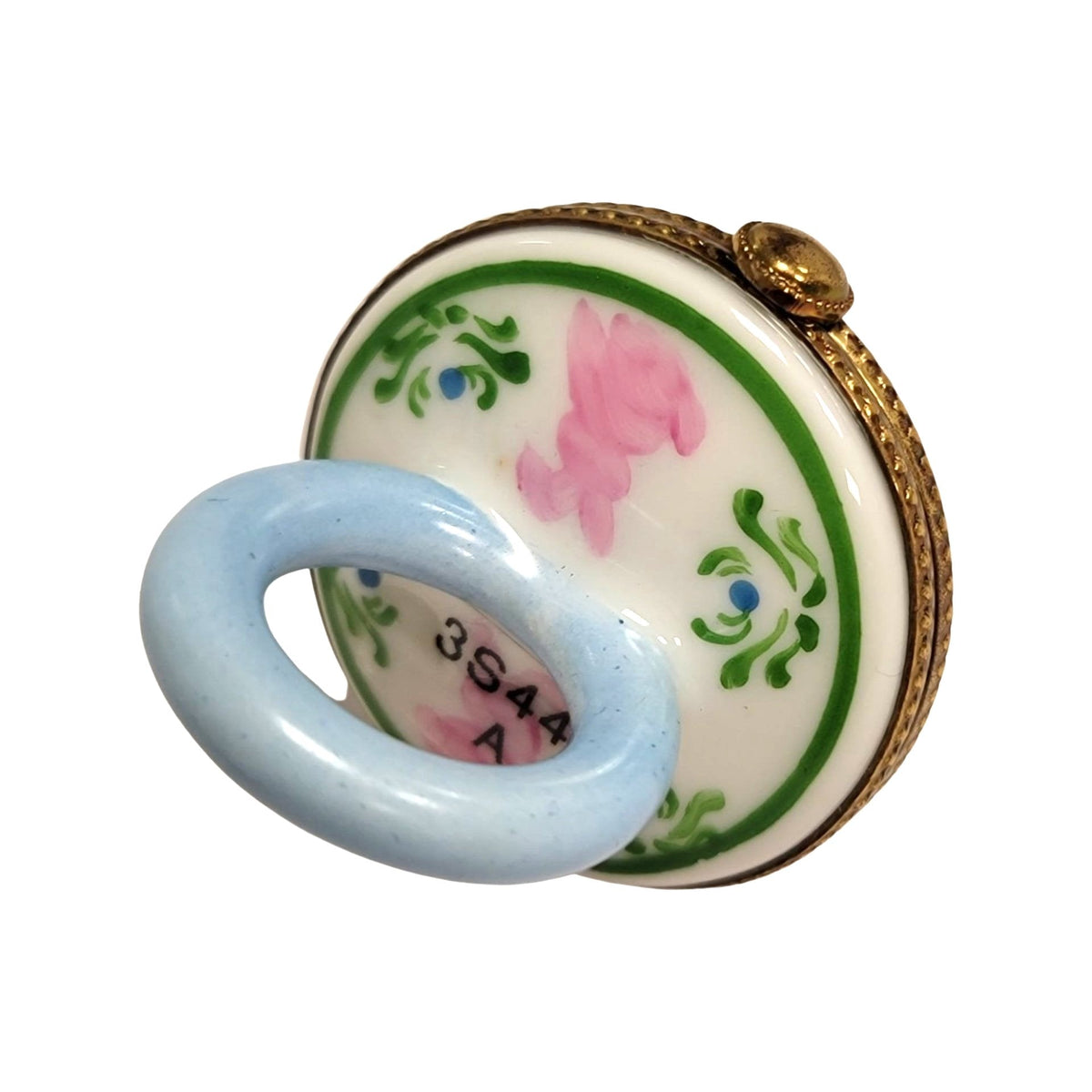 Blue Pacifier with Rabbits Limoges Box – French Porcelain