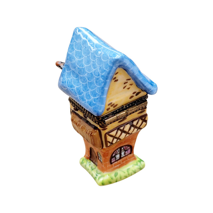 Blue Roof Bird House Limoges Box for Home Decor Porcelain Limoges birds garden French Trinket Box