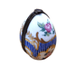 Blue Striped Egg Perfume Box for Fragrance Lovers Porcelain Limoges Perfume egg French Trinket Box