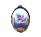 Blue Striped Egg Perfume Box for Fragrance Lovers Porcelain Limoges Perfume egg French Trinket Box
