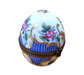 Blue Striped Perfume Egg for Fragrance Lovers Porcelain Limoges Perfume egg French Trinket Box