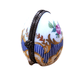 Elegant Blue Egg Stripes Frame for Home Decor Porcelain Limoges egg French Trinket Box