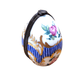 Elegant Blue Egg Stripes Frame for Home Decor Porcelain Limoges egg French Trinket Box