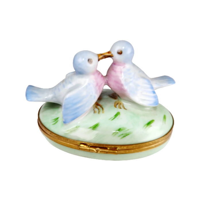Bluebirds In Love Limoges Box for Bird Lovers Porcelain Limoges bird birds French Trinket Box