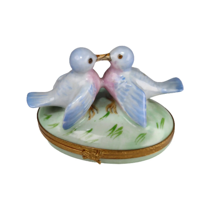 Bluebirds In Love Limoges Box for Bird Lovers Porcelain Limoges bird birds French Trinket Box