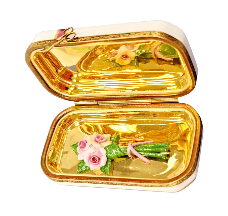 Bouquet of Flowers Limoges Box for Elegant Gifts Porcelain Limoges flowers love valentine wedding spring French Trinket Box