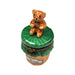 Brown Bear Honey Jar for Collectors Porcelain Limoges fruit bear French Trinket Box