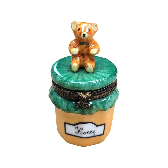 Brown Bear Honey Jar for Collectors Porcelain Limoges fruit bear French Trinket Box