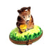 Brown Bear Trinket Box for Nature Lovers Porcelain Limoges bear French Trinket Box