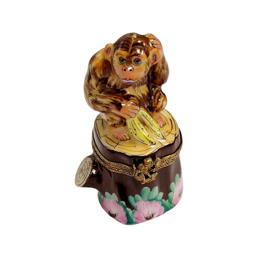 Brown Monkey Limoges Box for Collectors Porcelain Limoges wild animals French Trinket Box