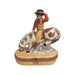 Bucking Bronco Cowboy for Collectors Porcelain Limoges fairy farm animals united states French Trinket Box