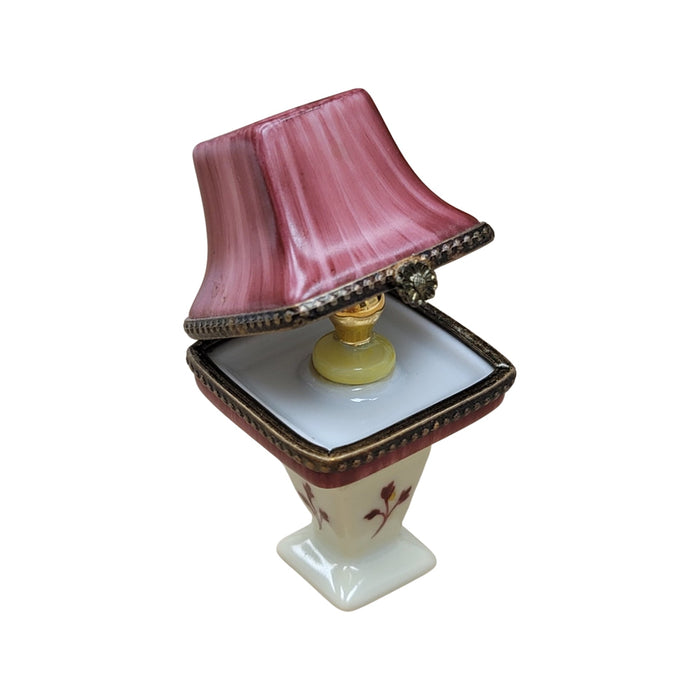 Burgundy Table Lamp for Home Decor Porcelain Limoges furniture French Trinket Box
