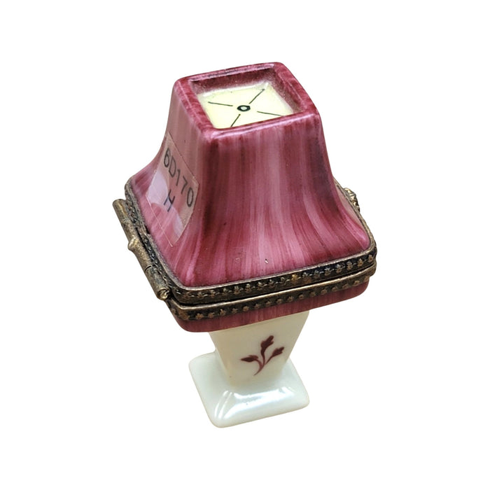 Burgundy Table Lamp for Home Decor Porcelain Limoges furniture French Trinket Box