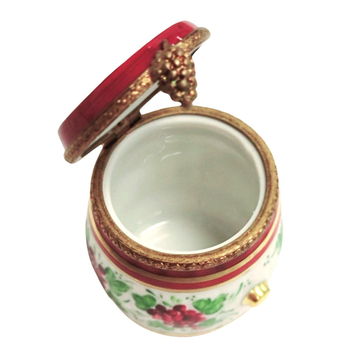 Burgundy Wine Barrel For Wine Lovers Porcelain Limoges Wine French Trinket Box