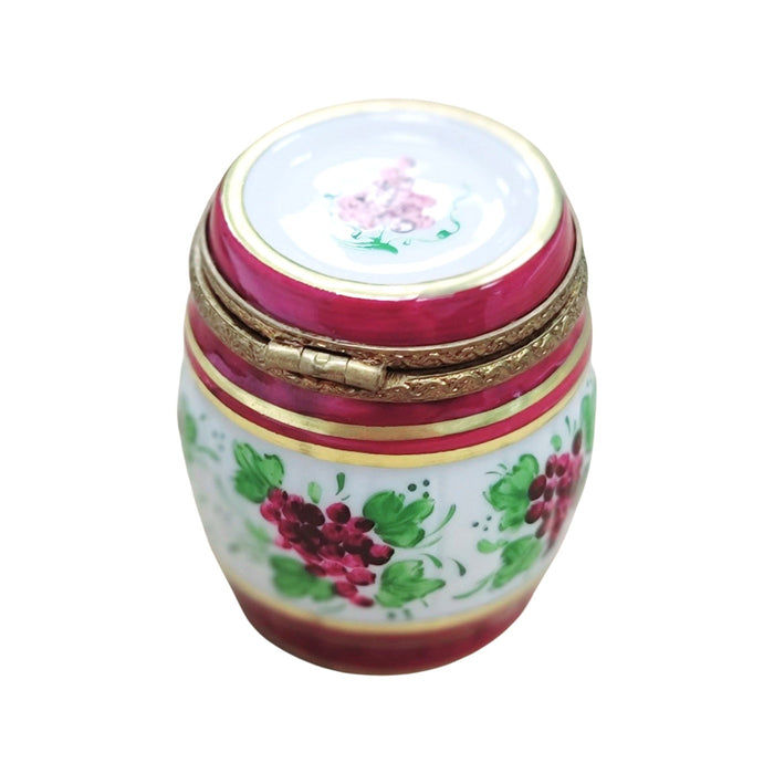 Burgundy Wine Barrel For Wine Lovers Porcelain Limoges Wine French Trinket Box
