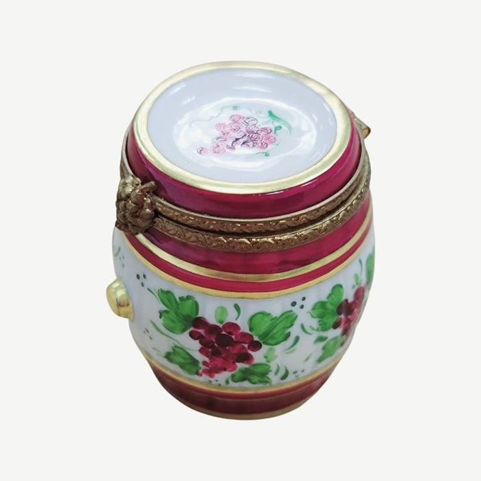 Burgundy Wine Barrel For Wine Lovers Porcelain Limoges Wine French Trinket Box