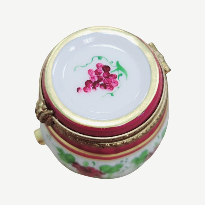 Burgundy Wine Barrel For Wine Lovers Porcelain Limoges Wine French Trinket Box