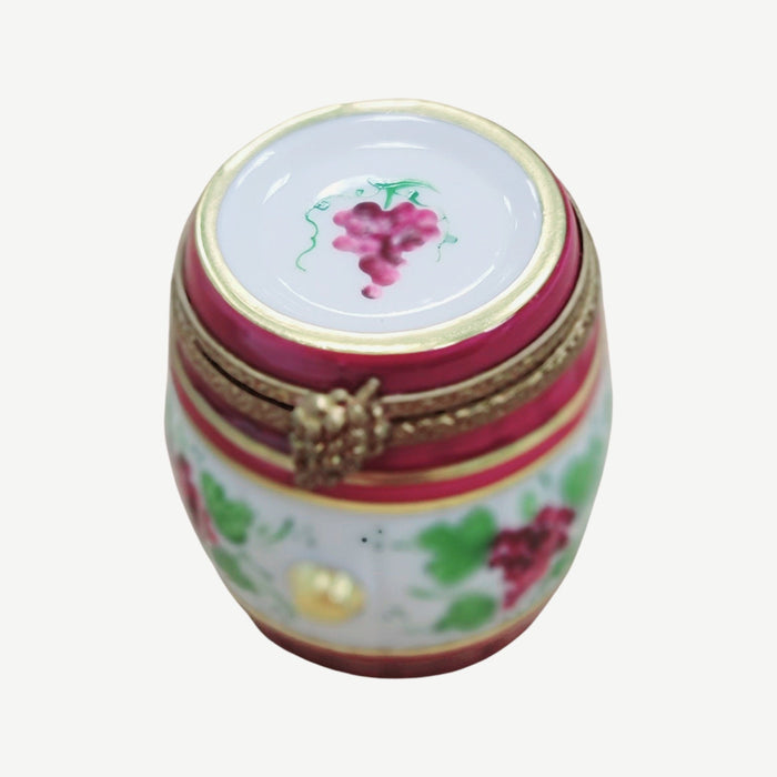 Burgundy Wine Barrel For Wine Lovers Porcelain Limoges Wine French Trinket Box