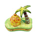 Cabana With Palm Tree for Beach Lovers Porcelain Limoges Beach Ocean World Travel French Trinket Box
