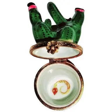 Cactus Garden Limoges Box for Nature Lovers Porcelain Limoges Flowers home French Trinket Box