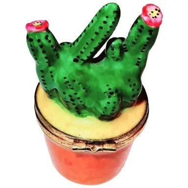 Cactus Garden Limoges Box for Nature Lovers Porcelain Limoges Flowers home French Trinket Box