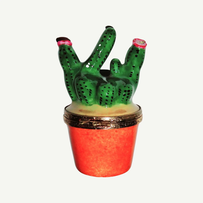 Cactus Garden Limoges Box for Nature Lovers Porcelain Limoges Flowers home French Trinket Box