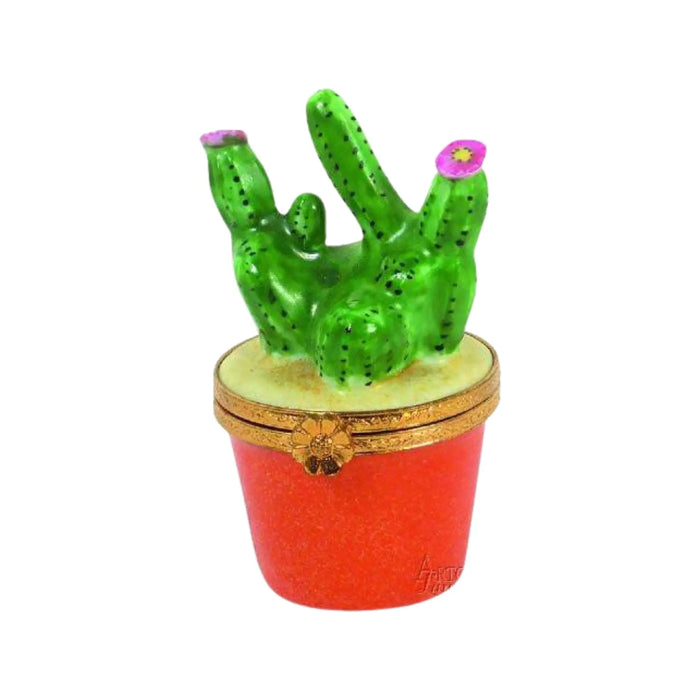 Cactus Garden Limoges Box for Nature Lovers Porcelain Limoges Flowers home French Trinket Box