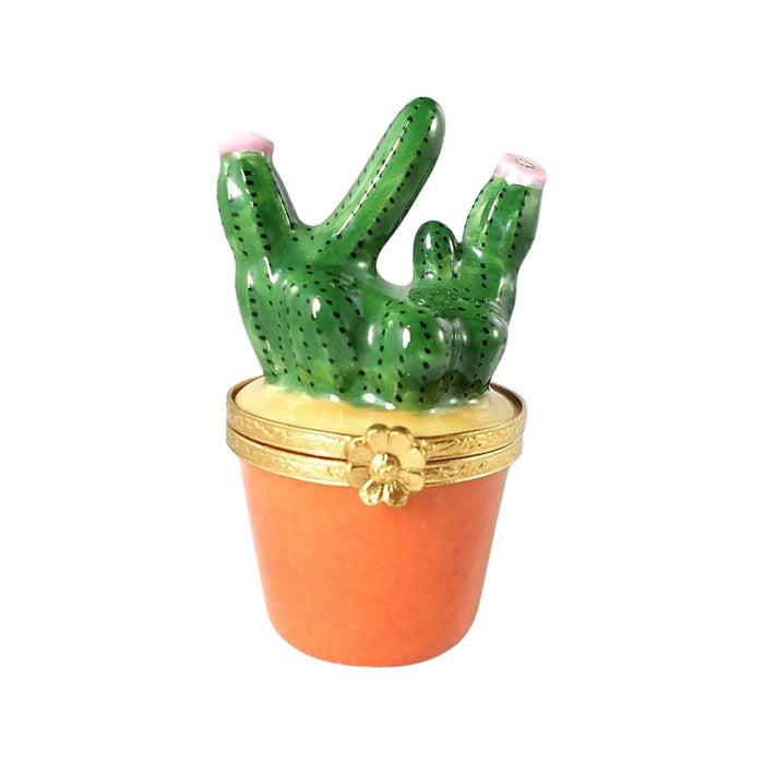 Cactus Garden Limoges Box for Nature Lovers Porcelain Limoges Flowers home French Trinket Box