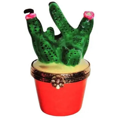 Cactus Garden Limoges Box for Nature Lovers Porcelain Limoges Flowers home French Trinket Box