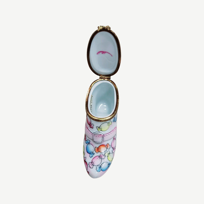 Candy Boot Shoe Figurine for Fashion Lovers Porcelain Limoges Shoes Dessert French Trinket Box