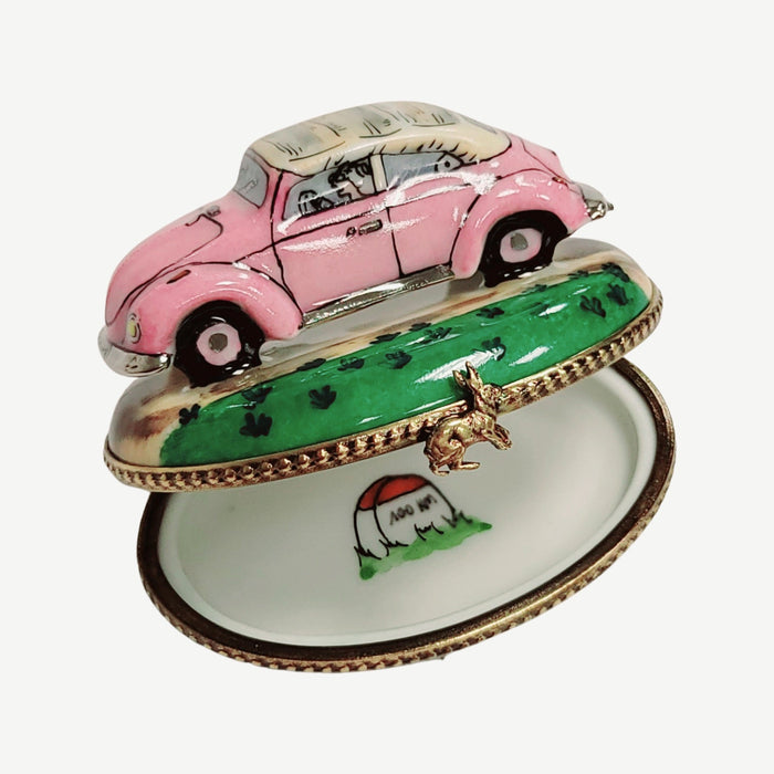 Car Rabbit Convertible Figurine for Collectors Porcelain Limoges limoges box moving vehicals car French Trinket Box