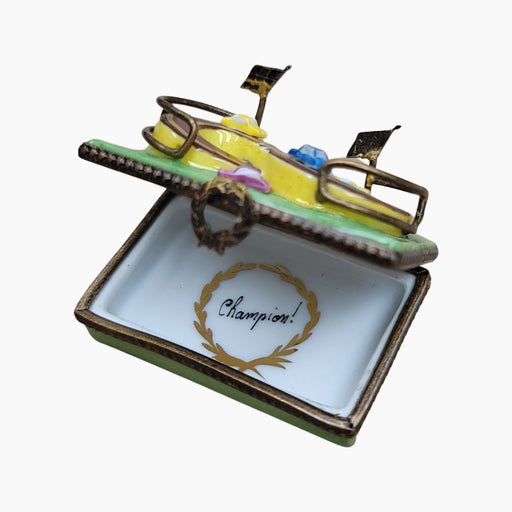 Car Race Track Limoges Box for Racing Enthusiasts Porcelain Limoges vehicle sports French Trinket Box