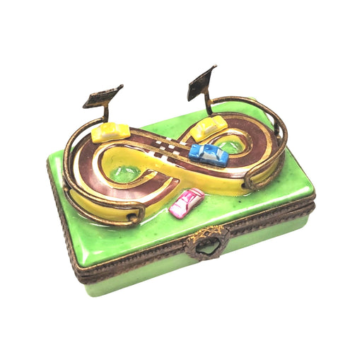 Car Race Track Limoges Box for Racing Enthusiasts Porcelain Limoges vehicle sports French Trinket Box