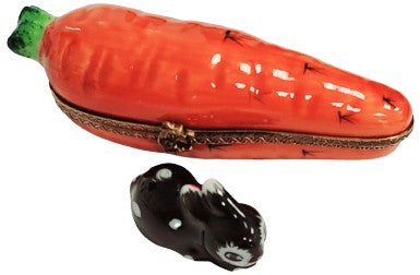 Carrot And Rabbit Limoges Box Porcelain Limoges vegetable French Trinket Box