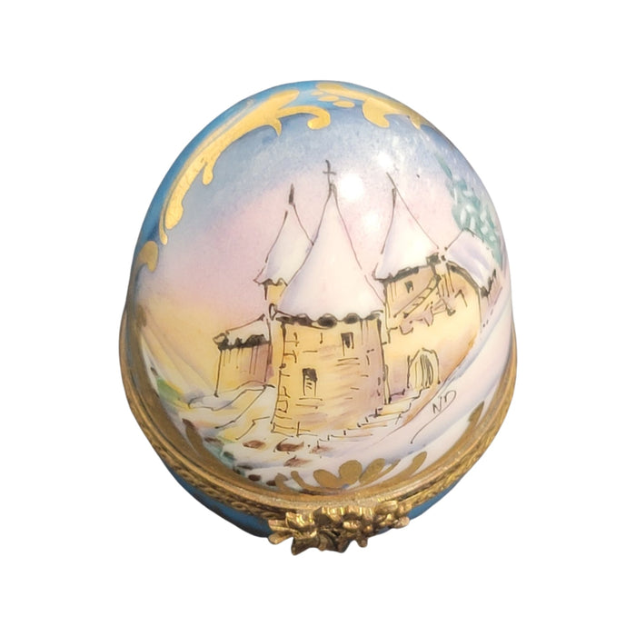 Castle Elegance Limoges Box for Luxury Collectors Porcelain Limoges egg myth fairy tale monument French Trinket Box