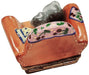 Cat In Armchair Limoges Box for Cat Lovers Porcelain Limoges cat furniture French Trinket Box