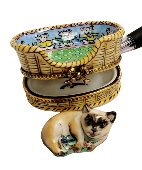 Cozy Cat Limoges Box Porcelain Limoges Cat French Trinket Box