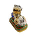 Cat Playing with Yarn Box for Cat Lovers Porcelain Limoges Cat French Trinket Box