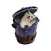 Cat in Blue Trashcan Limoges Box Porcelain Figurine-cat home furniture limoges box-CH2P273