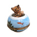 Cat in Gold Fish Bowl Limoges Box Porcelain Figurine-Cat-CH9J170