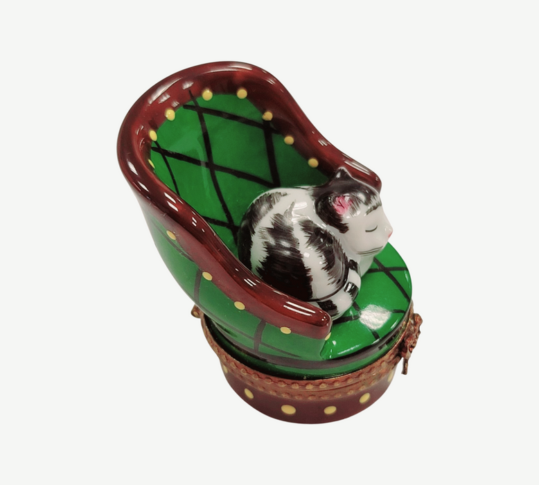 Cat in Green Chair-cat home-CH1R135
