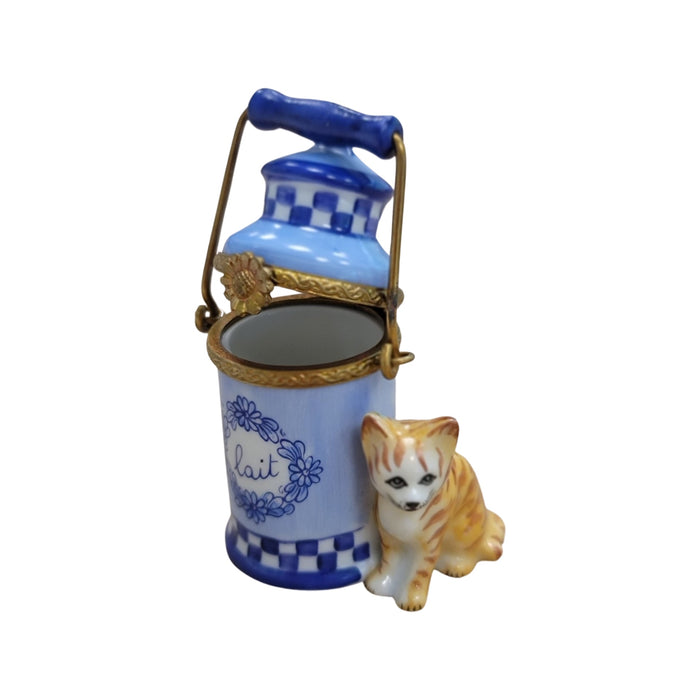 Cat w Milk Jug Limoges Box Porcelain Figurine-cat LIMOGES BOXES food home-CH2P266